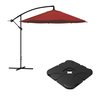 Pure Garden 10-Foot Offset Patio Umbrella with Square Base, Red 50-102-RB